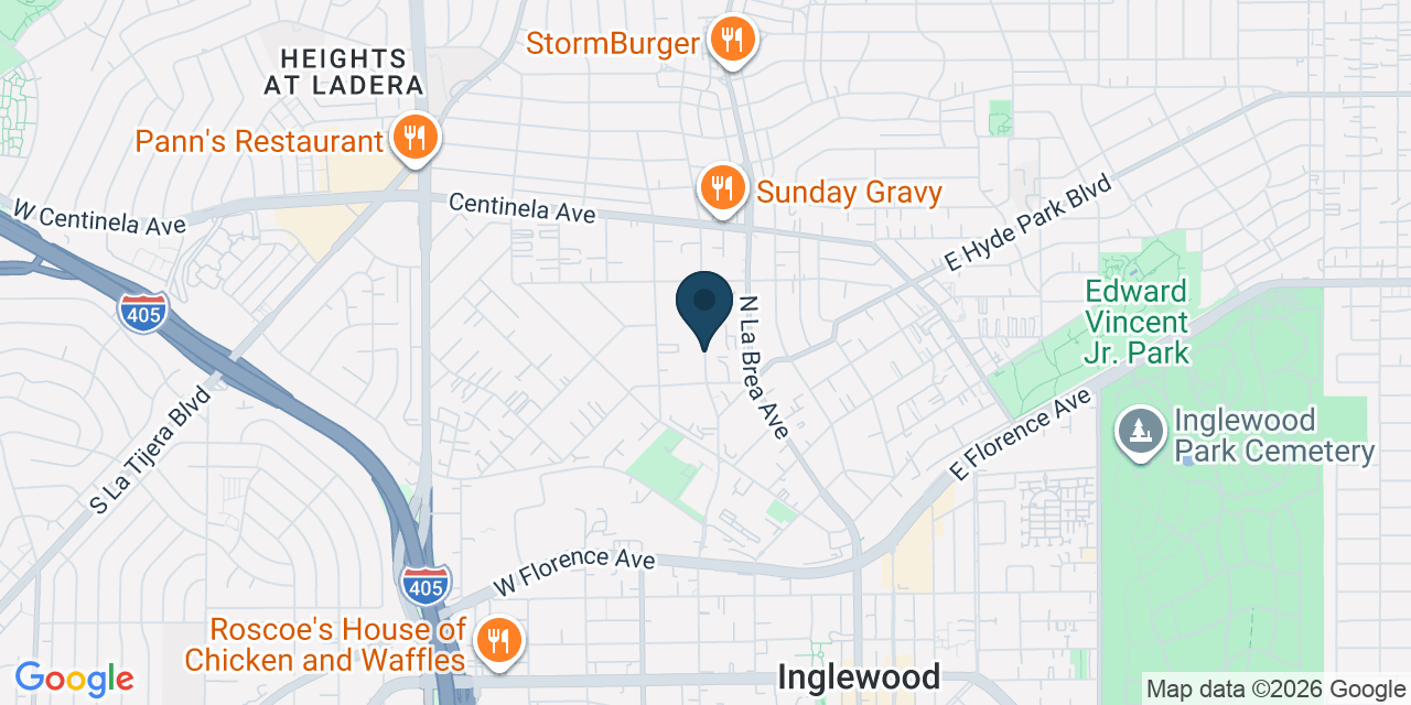 Map showing Inglewood, Los Angeles County, CA