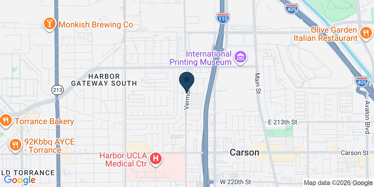 Map showing West Carson, Los Angeles County, CA