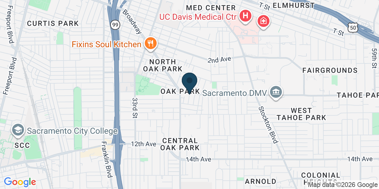 Map showing Sacramento County, CA