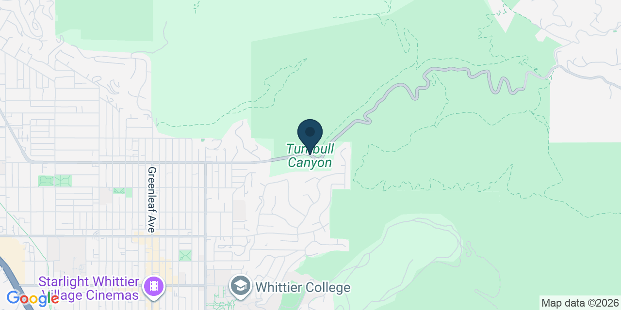 Map showing Whittier, Los Angeles County, CA