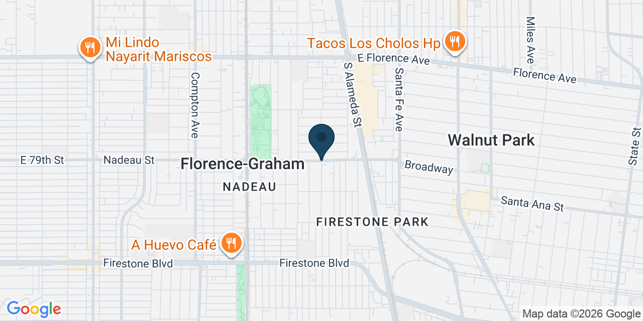 Map showing Florence-Graham, Los Angeles County, CA