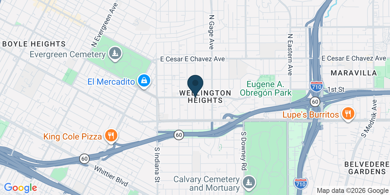 Map showing East Los Angeles, Los Angeles County, CA