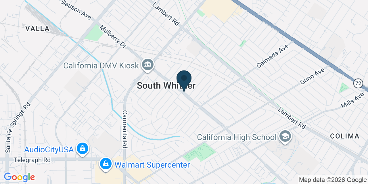 Map showing South Whittier, Los Angeles County, CA