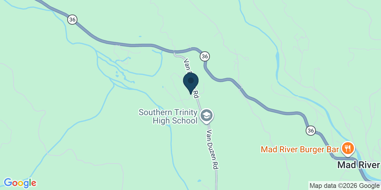 Map showing Mad River, Trinity County, CA