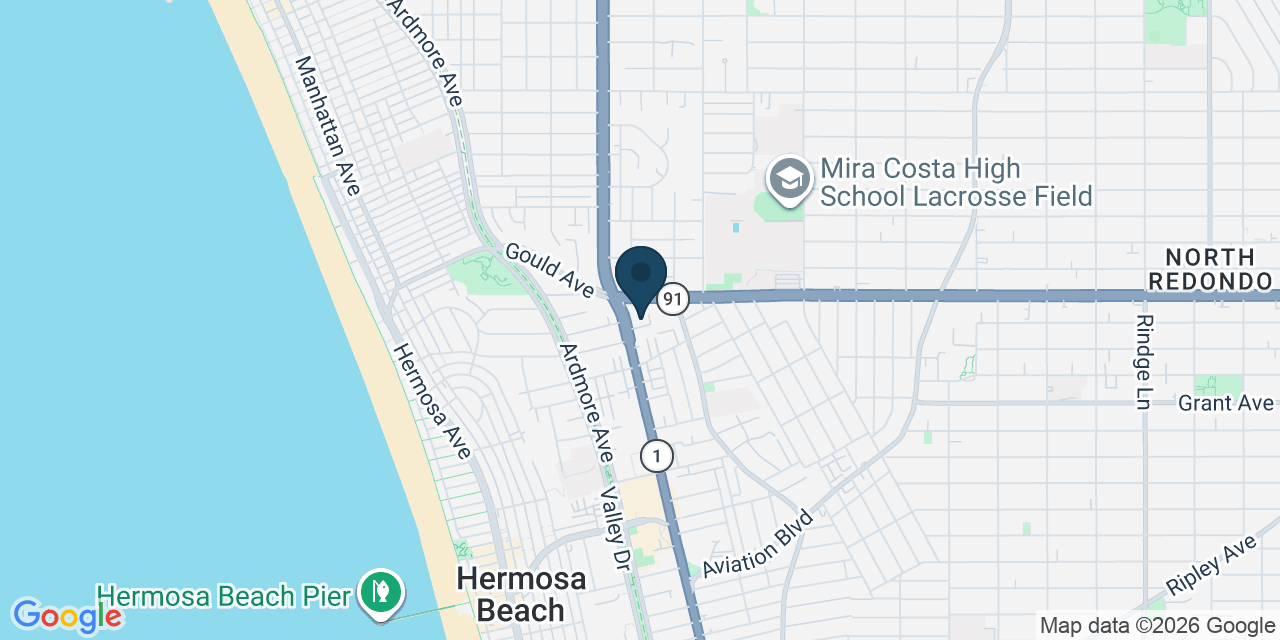 Map showing Hermosa Beach, Los Angeles County, CA