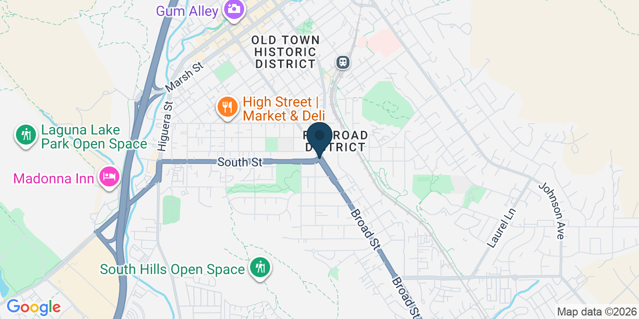Map showing San Luis Obispo, San Luis Obispo County, CA
