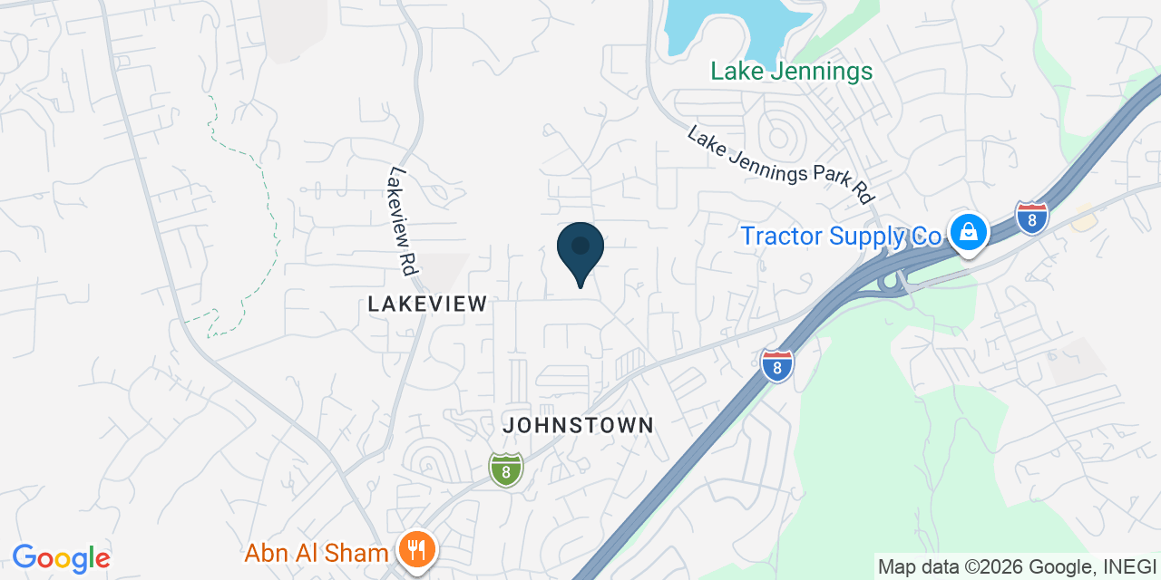 Map showing Lakeside, San Diego County, CA