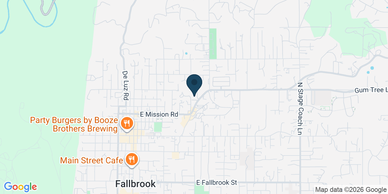 Map showing Fallbrook, San Diego County, CA