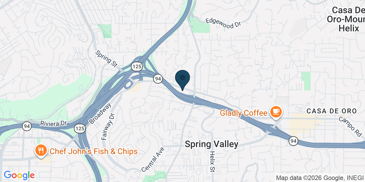 Map showing Spring Valley, San Diego County, CA