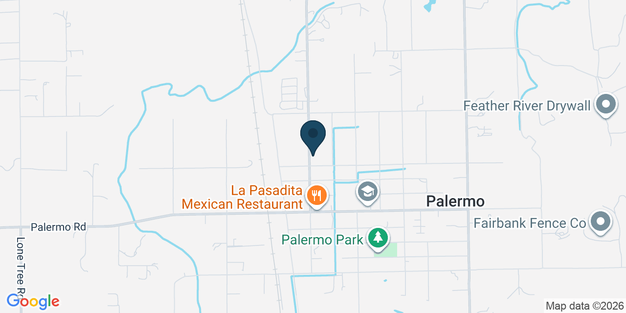 Map showing Palermo, Butte County, CA