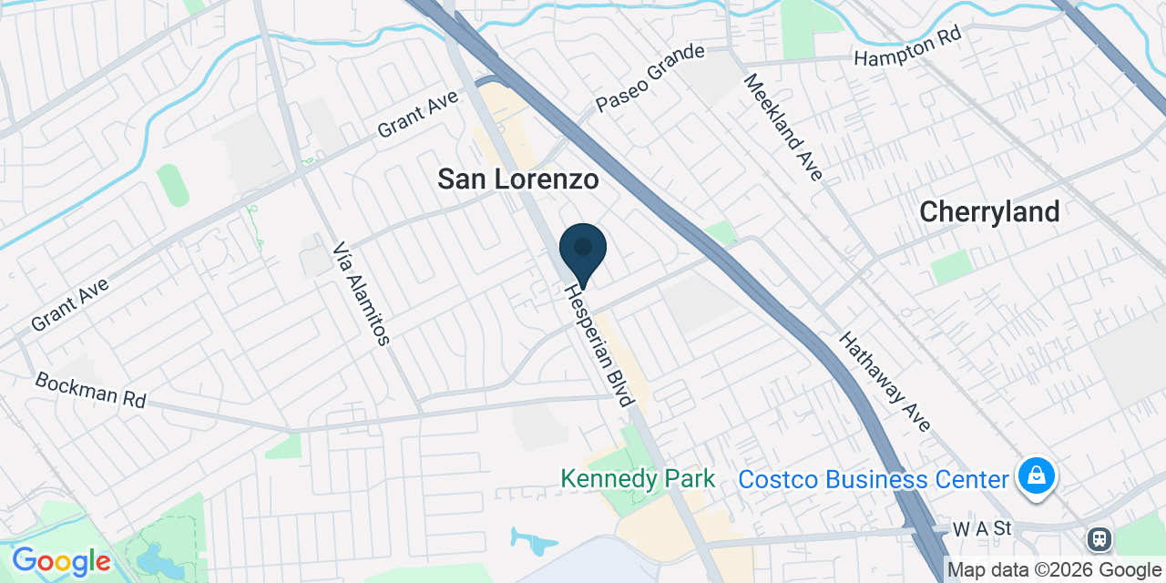 Map showing San Lorenzo, Alameda County, CA