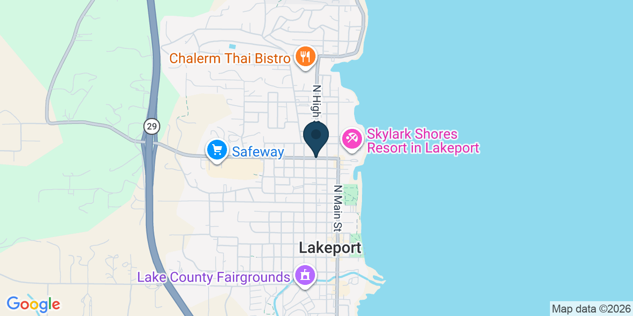 Map showing Lakeport, Lake County, CA