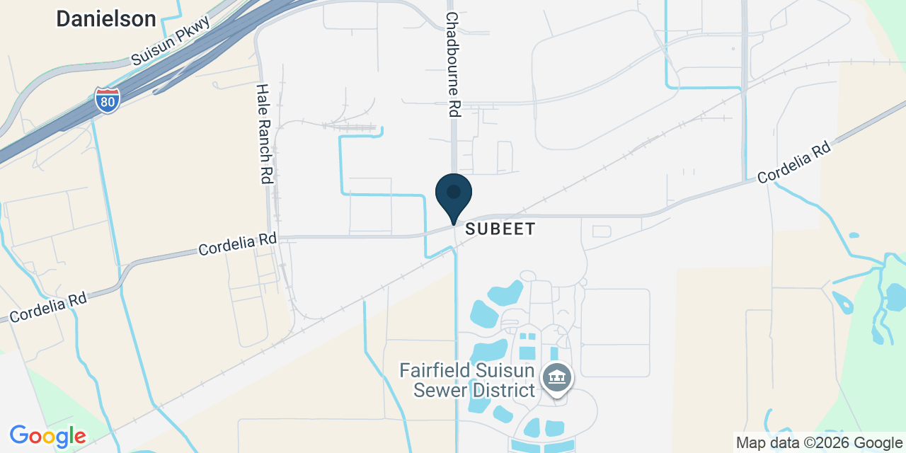 Map showing Fairfield, Solano County, CA