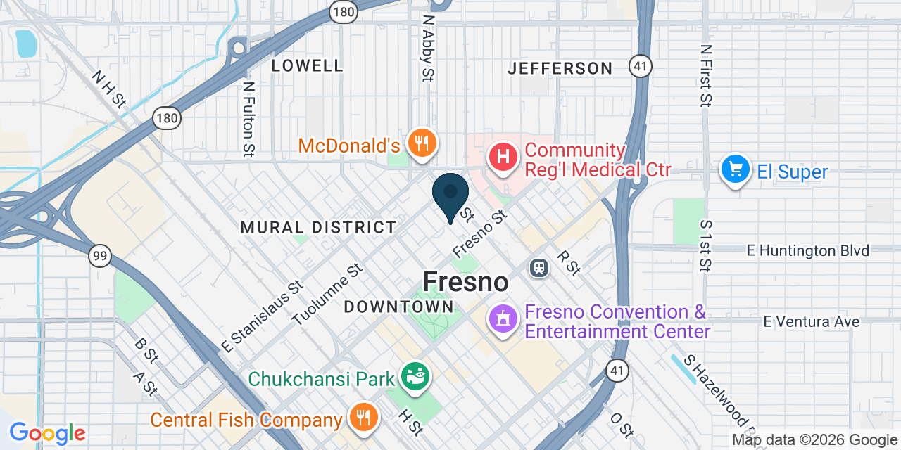 Map showing Fresno, Fresno County, CA