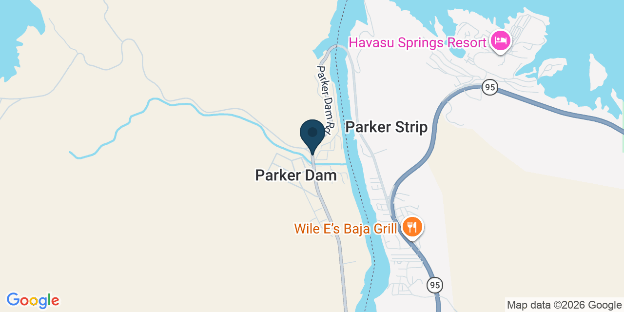 Map showing Parker Dam, San Bernardino County, CA