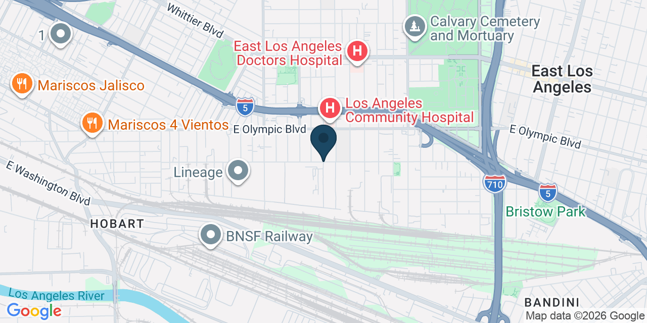 Map showing Commerce, Los Angeles County, CA