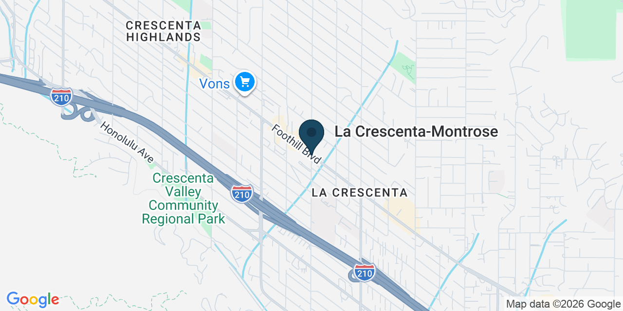 Map showing La Crescenta-Montrose, Los Angeles County, CA
