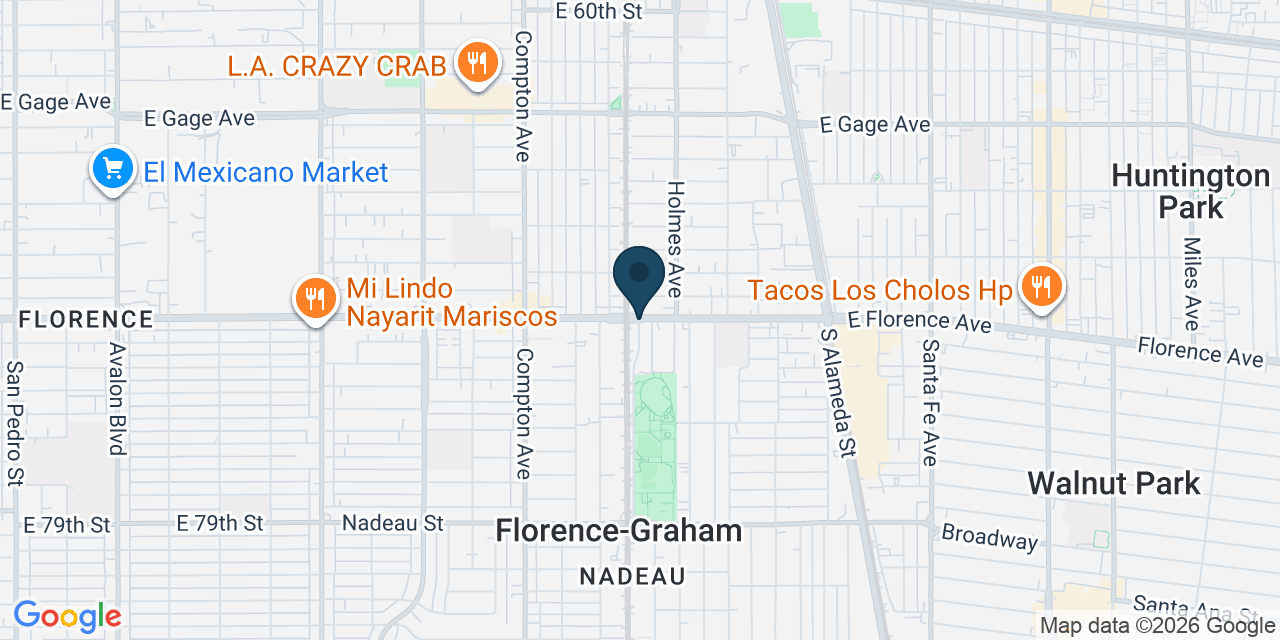 Map showing Florence-Graham, Los Angeles County, CA