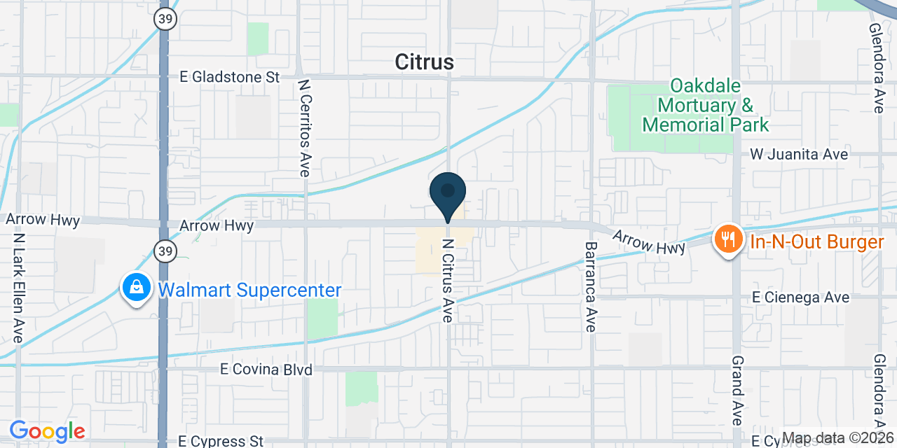 Map showing Covina, Los Angeles County, CA