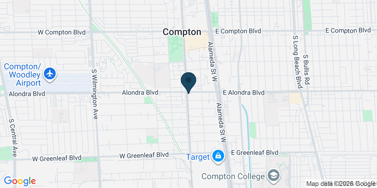 Map showing Compton, Los Angeles County, CA