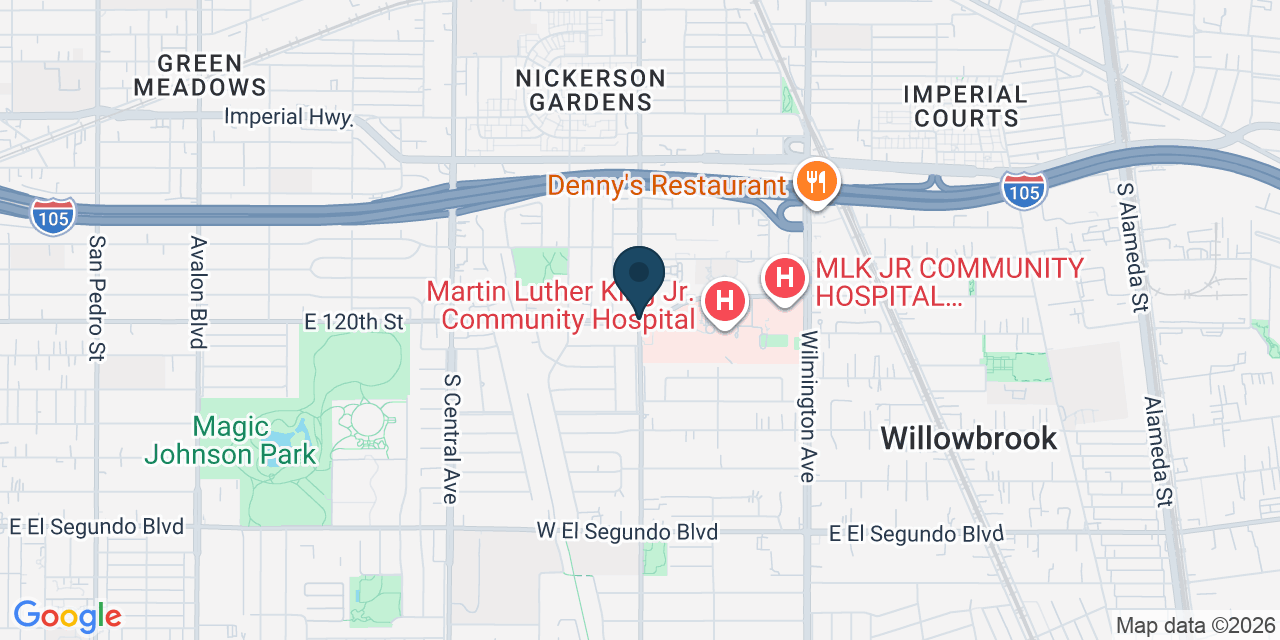Map showing Willowbrook, Los Angeles County, CA
