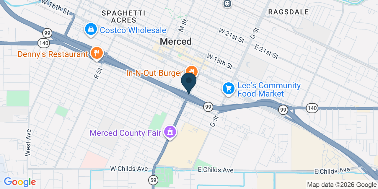 Map showing Merced County, CA