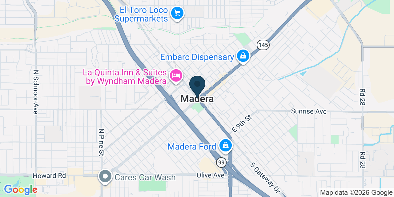 Map showing Madera, Madera County, CA
