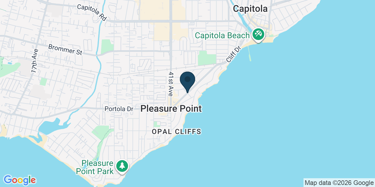 Map showing Pleasure Point, Santa Cruz County, CA
