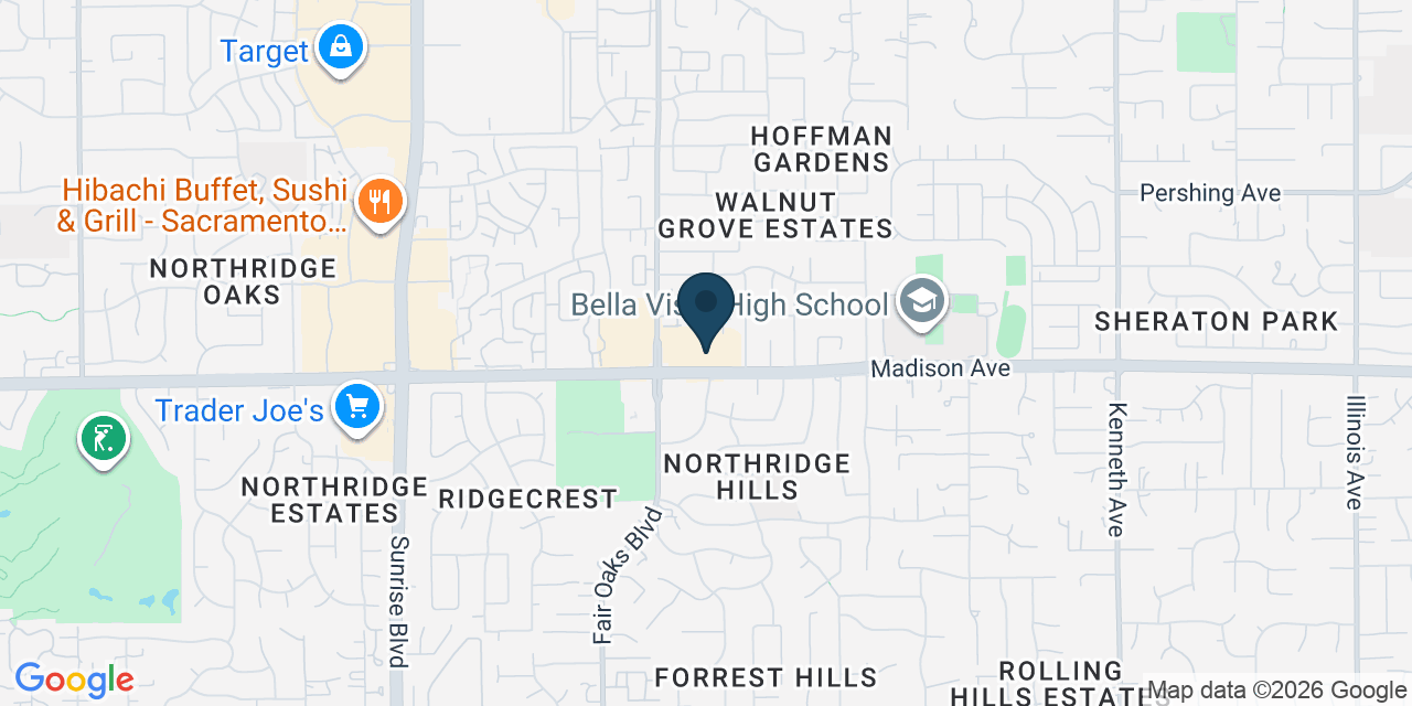 Map showing Fair Oaks, Sacramento County, CA