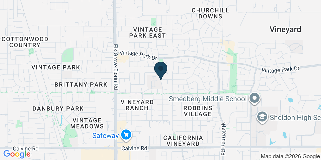 Map showing Vineyard, Sacramento County, CA