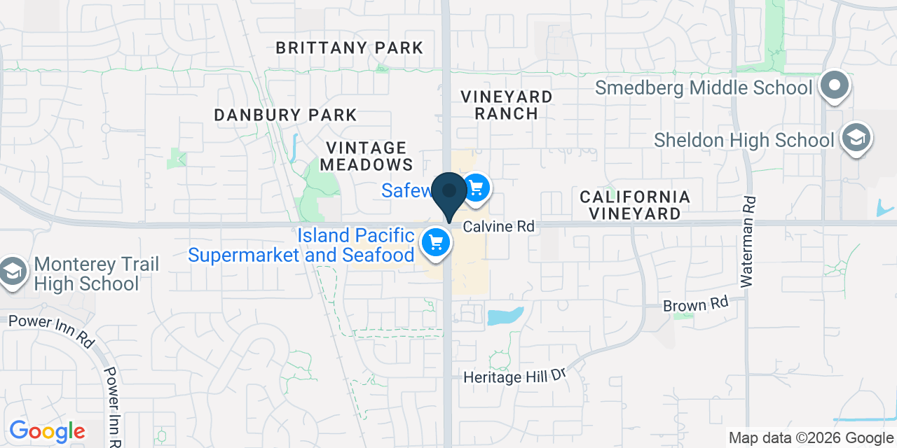 Map showing Vineyard, Sacramento County, CA