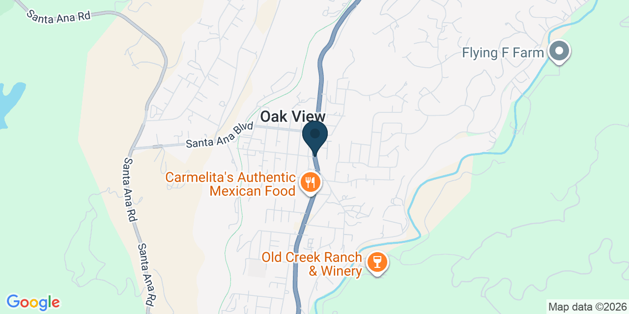 Map showing Oak View, Ventura County, CA