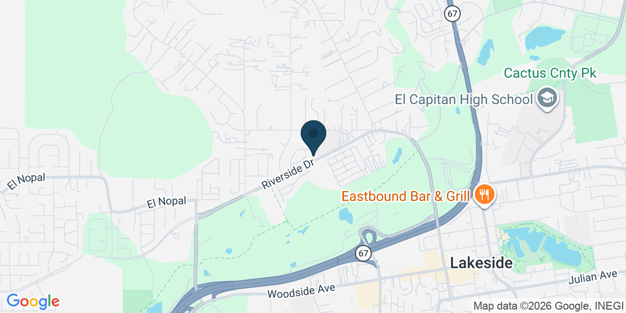 Map showing Lakeside, San Diego County, CA