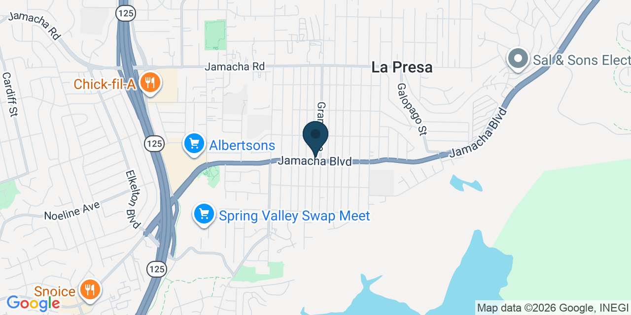 Map showing Spring Valley, San Diego County, CA