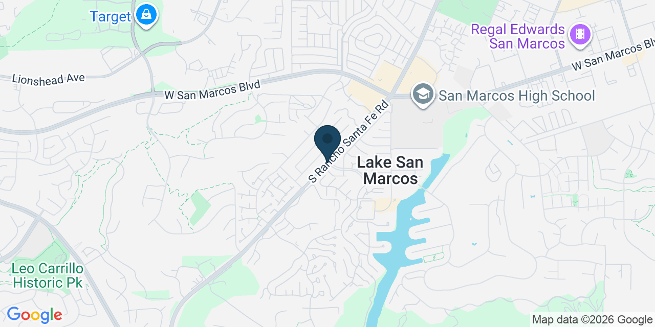 Map showing Lake San Marcos, San Diego County, CA