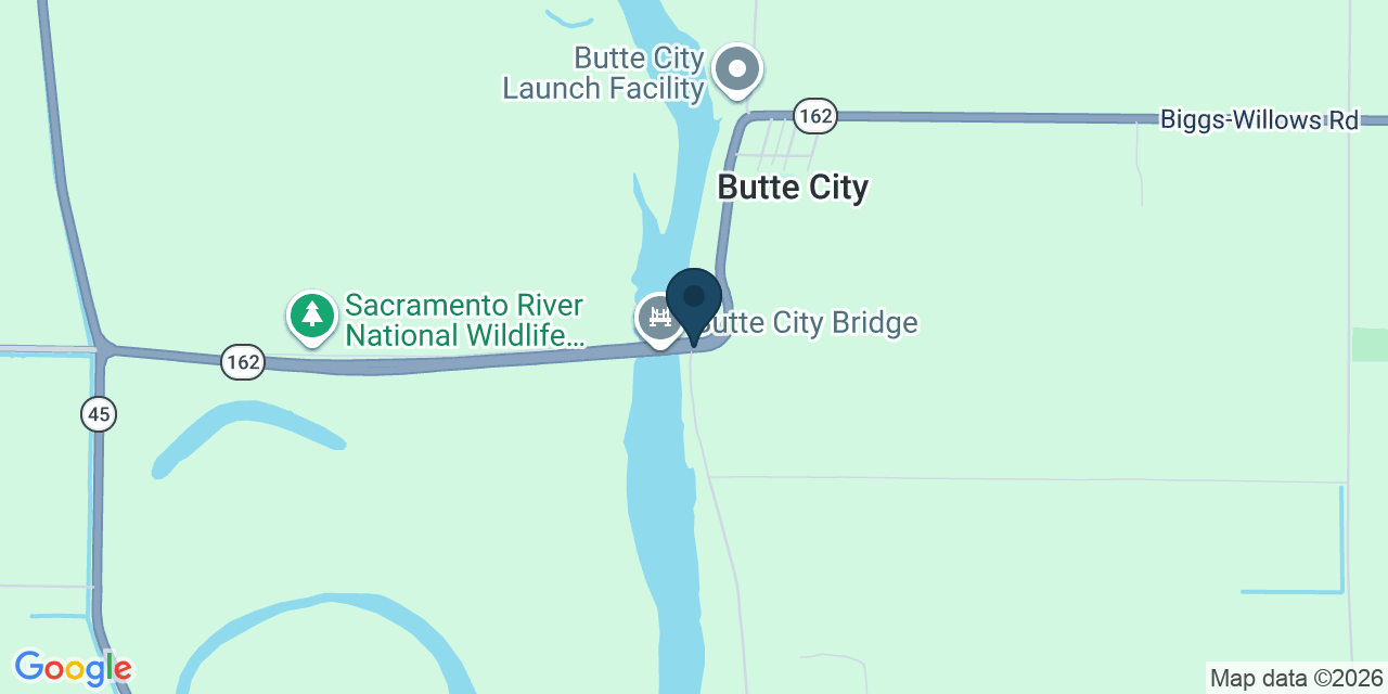 Map showing Butte City, Glenn County, CA