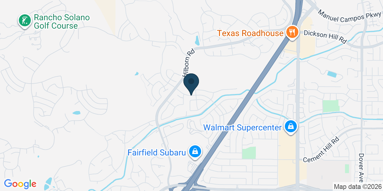 Map showing Fairfield, Solano County, CA