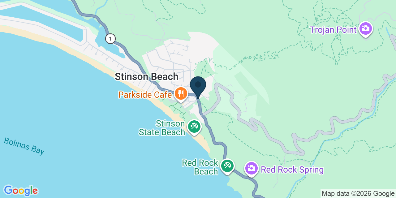 Map showing Stinson Beach, Marin County, CA