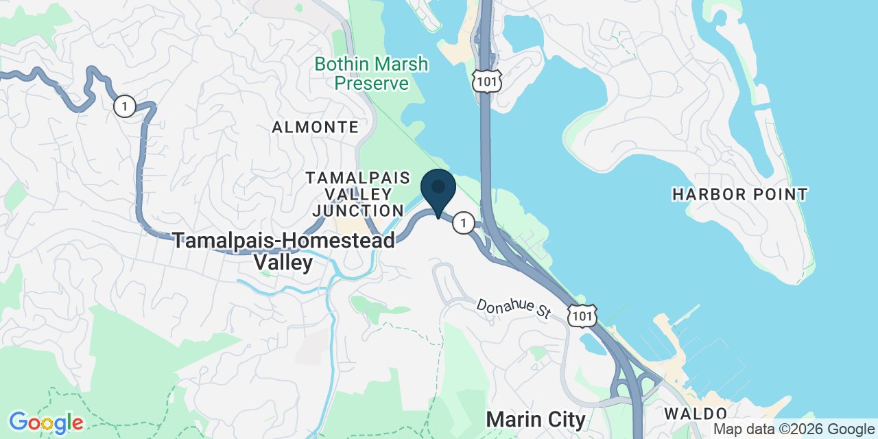Map showing Mill Valley, Marin County, CA