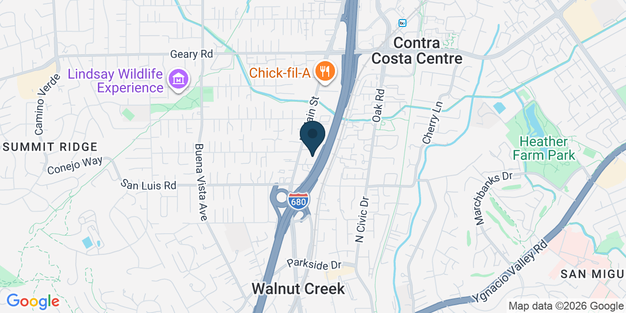 Map showing Walnut Creek, Contra Costa County, CA