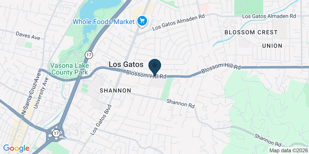 Map showing Los Gatos, Santa Clara County, CA