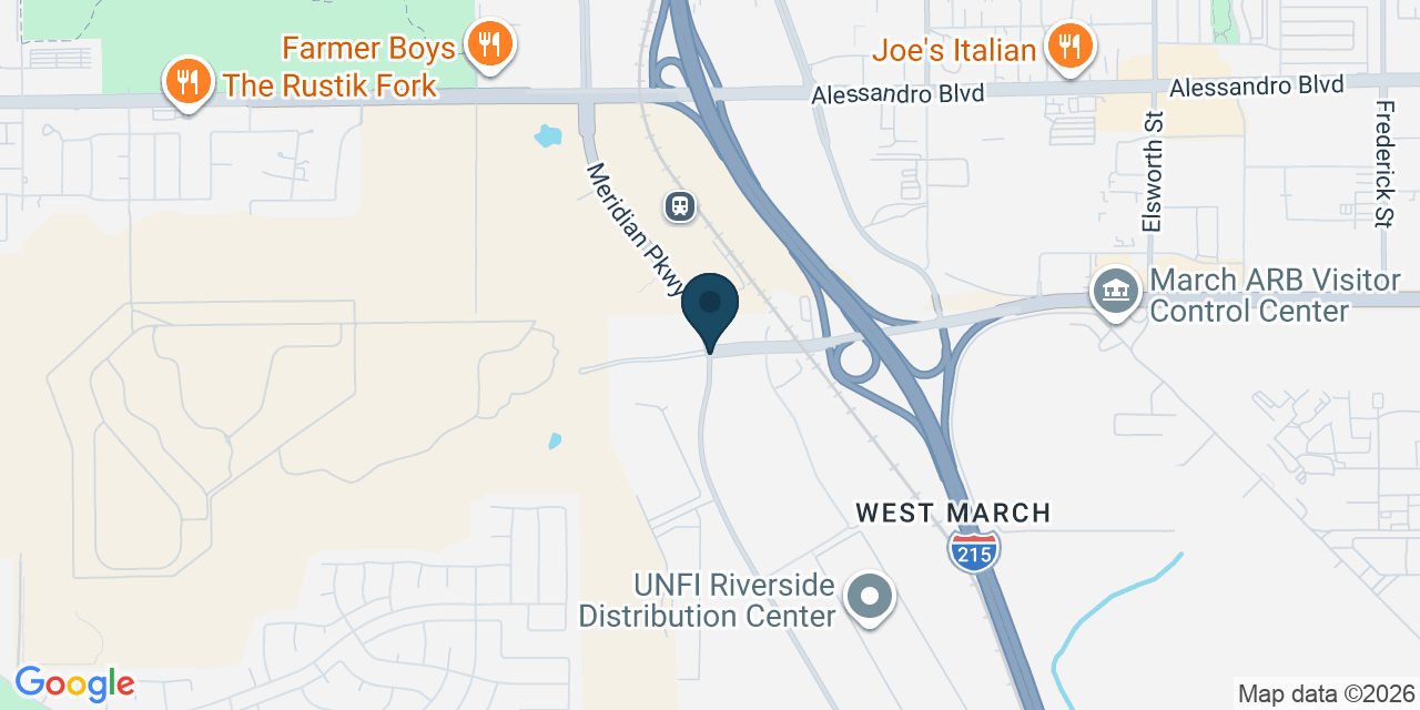 Map showing March Air Reserve Base, Riverside County, CA