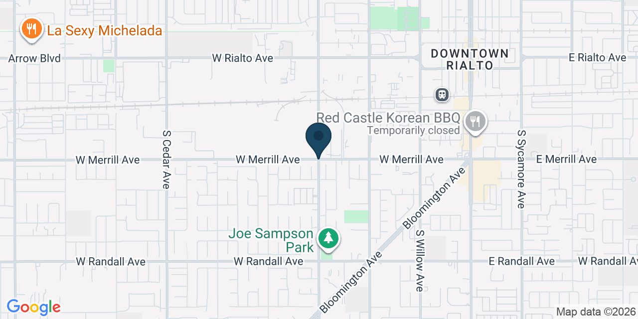 Map showing Rialto, San Bernardino County, CA