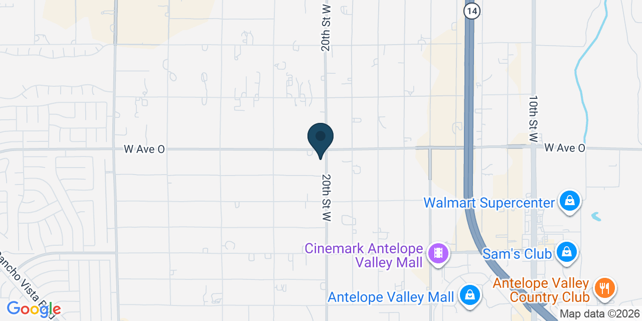 Map showing Palmdale, Los Angeles County, CA