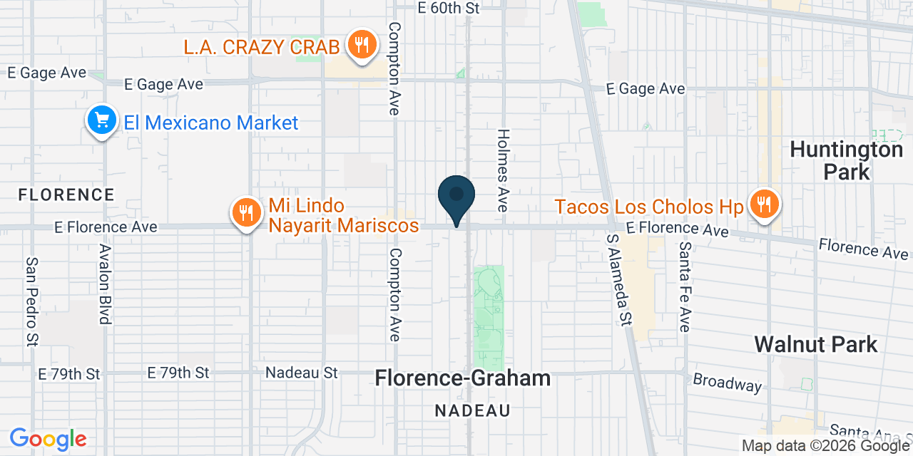 Map showing Florence-Graham, Los Angeles County, CA