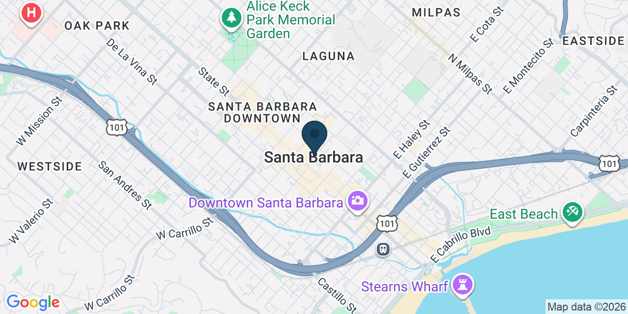 Map showing Santa Barbara, Santa Barbara County, CA
