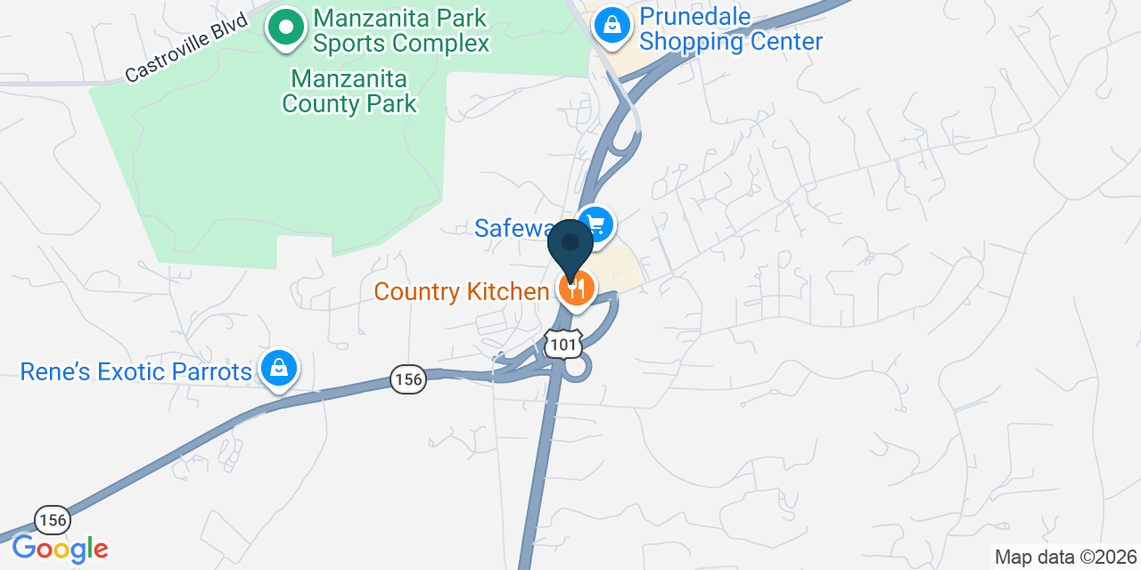 Map showing Prunedale, Monterey County, CA