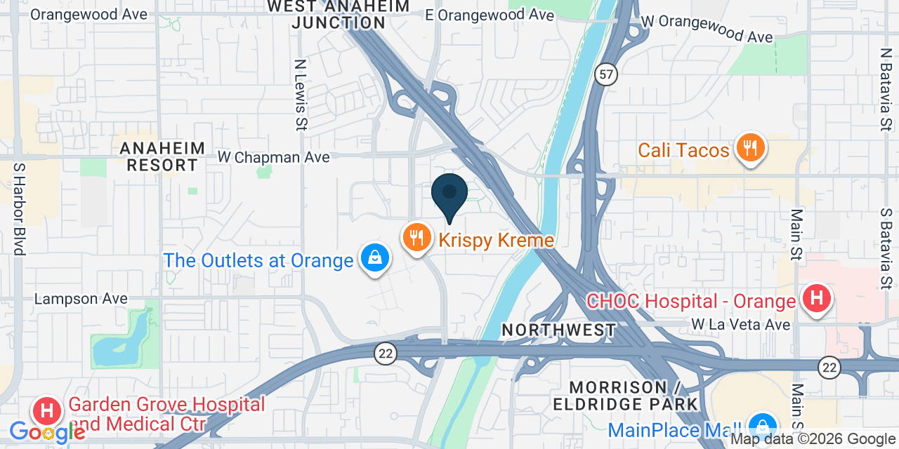 Map showing Orange, Orange County, CA