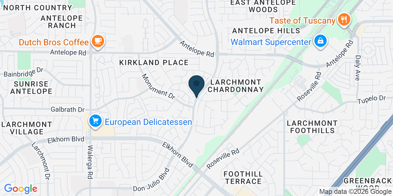 Map showing Foothill Farms, Sacramento County, CA