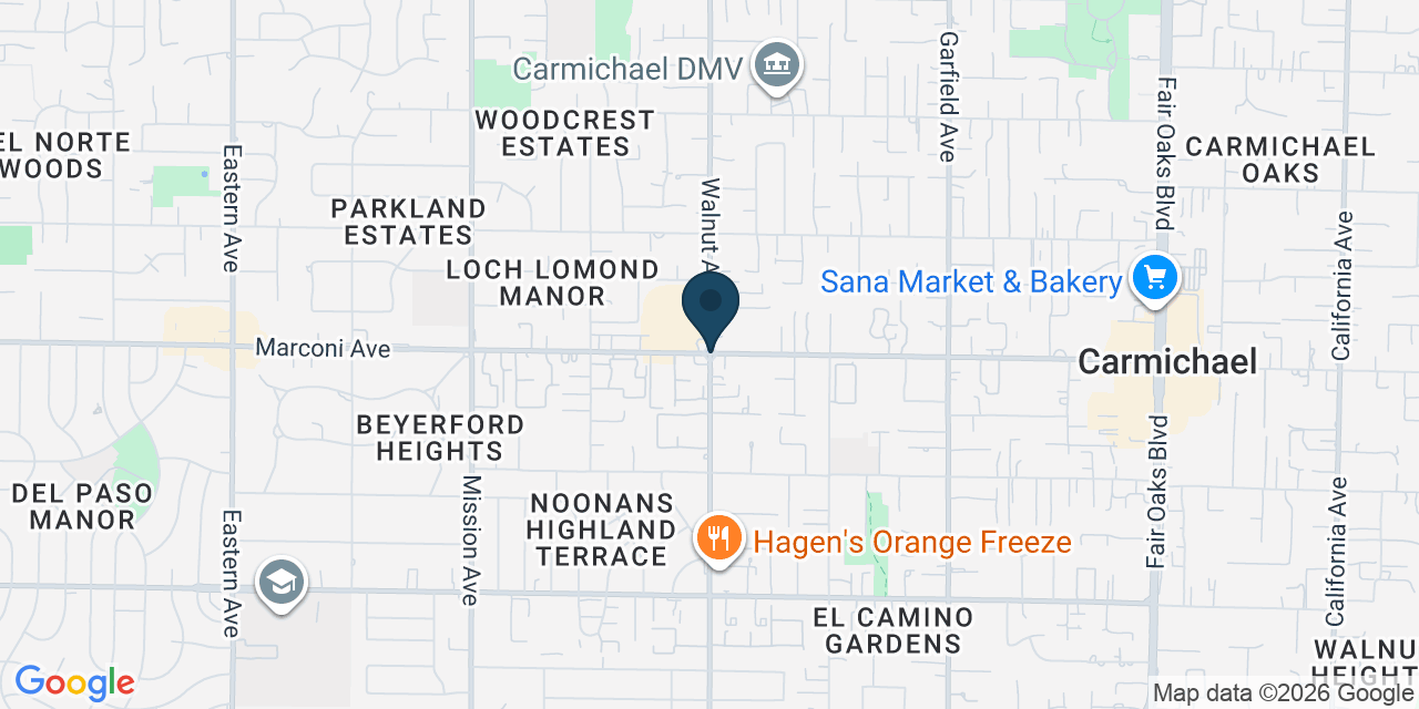 Map showing Carmichael, Sacramento County, CA